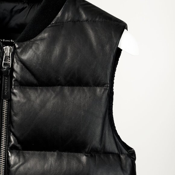 Mackage Black Leather Down-Filled Puffer Vest - Picture 4 of 14